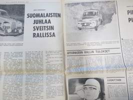 Vauhdin maailma 1966 nr 2, sis. mm. seur. artikkelit / kuvat / mainokset; Ranskalaislehti Monte Carlon jälkeen Timo Mäkinen Le Vrai Vainqueur, Timo Mäkisen