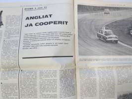 Vauhdin maailma 1966 nr 10, sis. mm. seur. artikkelit / kuvat / mainokset;Angliat ja Cooperit ratkotaan Englannin  vakioautomestaruus, Johnny Walkerin nelonen