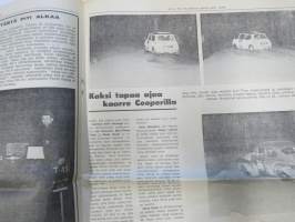 Vauhdin maailma 1966 nr 10, sis. mm. seur. artikkelit / kuvat / mainokset;Angliat ja Cooperit ratkotaan Englannin  vakioautomestaruus, Johnny Walkerin nelonen