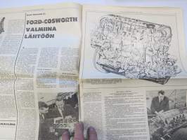 Vauhdin maailma 1966 nr 9, sis. mm. seur. artikkelit / kuvat / mainokset; Uusi Formula 2 Ford-Cosford valmiina lähtöön, Vauhdin maailman ratatesti Costin-Nathan,