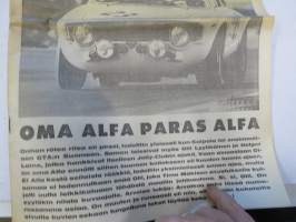 Vauhdin maailma 1966 nr 8, sis. mm. seur. artikkelit / kuvat / mainokset; Oma Alfa paras Alfa, Uusi rata Hämeenlinnaan Ahvenisto tekee autuaaksi, BMW Belgiassa