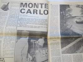 Vauhdin Maailma 1966 nr 1, sis. mm. seur. artikkelit / kuvat / mainokset; Monte Carlon rallin ja sen valokiista - eli miksi Timon ja Raunon ajo hylättiin,