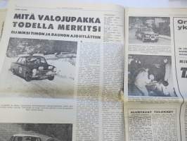 Vauhdin Maailma 1966 nr 1, sis. mm. seur. artikkelit / kuvat / mainokset; Monte Carlon rallin ja sen valokiista - eli miksi Timon ja Raunon ajo hylättiin,
