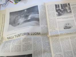 Vauhdin Maailma 1966 nr 1, sis. mm. seur. artikkelit / kuvat / mainokset; Monte Carlon rallin ja sen valokiista - eli miksi Timon ja Raunon ajo hylättiin,