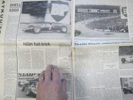 Vauhdin maailma 1965 nr 6, sis. mm. seur. artikkelit / kuvat / mainokset; Clark - Chapman - Ford - Indyn kolme suurta, Jouko Valli, Moottorirata Turkuun...