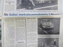 Vauhdin maailma 1965 nr 6, sis. mm. seur. artikkelit / kuvat / mainokset; Clark - Chapman - Ford - Indyn kolme suurta, Jouko Valli, Moottorirata Turkuun...