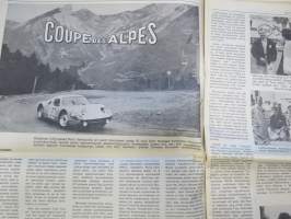 Vauhdin maailma 1965 nr 7, sis. mm. seur. artikkelit / kuvat / mainokset; Hullun hommaa - Timo Mäkinen &amp; Pekka Keskitalo, Coupe des Alpes, Alppiralli, Jim Clark,