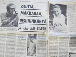 Vauhdin maailma 1965 nr 7, sis. mm. seur. artikkelit / kuvat / mainokset; Hullun hommaa - Timo Mäkinen &amp; Pekka Keskitalo, Coupe des Alpes, Alppiralli, Jim Clark,