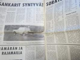 Vauhdin maailma 1965 nr 7, sis. mm. seur. artikkelit / kuvat / mainokset; Hullun hommaa - Timo Mäkinen &amp; Pekka Keskitalo, Coupe des Alpes, Alppiralli, Jim Clark,