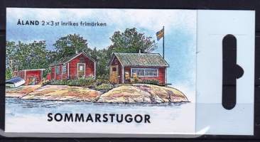 Filatelia - Ahvenanmaa - Åländska sommarstugor - Ahvenanmaalaisia kesämokkejä ** postituore vihko ÅV34 (2023). Postitusarvo Ahvenanmaalla  on 3,80€ x 6= 22,80€!!