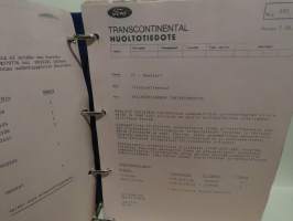 Kansiollinen Ford Transcontinental huoltotiedotteita ja huolto-ohjeita