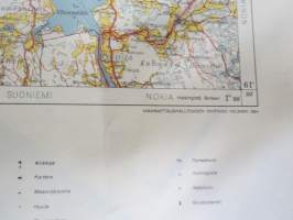 Ikaalinen - Suomen taloudellinen kartta 1954, näkyy mm. Jämijärvi, osia Parkano, Viljakkala, Lavia, Suodenniemi, Hämeenkyrö