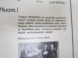 Elokuvateatteri Pramado antaa näytöksen + tanssiorkesteri -elokuvajuliste