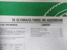 Honda Goldwing GL 1500, SE -M,N,W Shop Manual Appendix 3 separate books -korjaamokirjojen lisäosia 3 kpl englanniksi