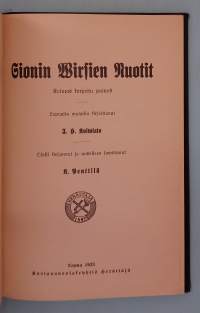 Sionin wirsien nuotit. (Nuotit sanoituksineen, lauluperinne suomalainen hengellinen kulttuurihistoria  )