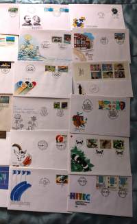 Filatelia Suomi - Jättierä FDC-ensipäiväkuoria - 200 erilaista!! Katso hintaa!