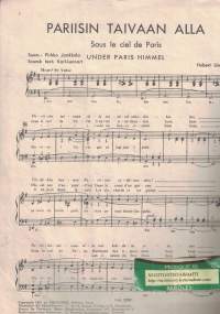 Pariisin taivaan alla -Under Paris himmel - Sous le Ciel de Paris -nuotit