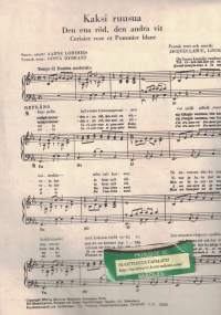 Kaksi ruusua - Den ena röd, den andra vit - Cerisier rose et pommier blanc