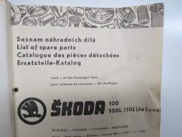 Skoda 100, 100L, 110L (de Luxe) 1970-1971 Seznam Nahradnich Dilu - List of Spare Parts - Catalogue des Åieces Détachees - Ersatzteile Katalog -varaosaluettelo