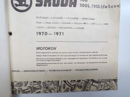 Skoda 100, 100L, 110L (de Luxe) 1970-1971 Seznam Nahradnich Dilu - List of Spare Parts - Catalogue des Åieces Détachees - Ersatzteile Katalog -varaosaluettelo