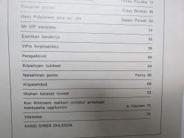 Vip 1971 nr 2, Harri Piitulainen urasi on ohi, Playboy - Hujgh Hefnerin valtakunta, Pekka Herlin, Homeros vai viinapullo,Ruostsi ryösti Suomen Saabin, Alaston totuus