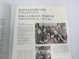 Airam Valo 1969 nr 3 -sähkö- ja valaistusalan asiakaslehti tukku- ja vähittäiskauppiaille, artikkeli mm. Tapiolan valoisa iltamaisema, Wirkkala kristallilamppumainos