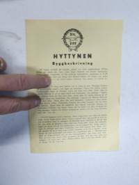 SIL - FFF Hyttynen rakennusselostus -lentokonepienoismallin rakentamisohje