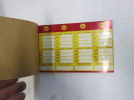 Shell Motor Oil - voitelut / Öljynvaihdot -ovitarra -door sticker for service info