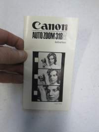 Canon Auto Zoom 318M kaitafilmikamera "Instructions" -käyttöohje englanniksi