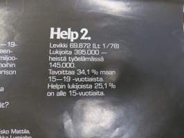 Bonnie Tyler / Lukijatutkimus rahankäytöstä Suosikki / Help -Suosikki-nuorisolehden keskiaukeamajuliste