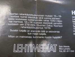 Bonnie Tyler / Lukijatutkimus rahankäytöstä Suosikki / Help -Suosikki-nuorisolehden keskiaukeamajuliste