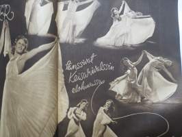 Suomi-Filmin Uutisaitta 1943 nr 3, Hedi ja Margot Höpfner tanssivat Keisarinvalssin elokuvassa, Ranskalaiset elokuvat, uusi Agfacolor-menetelmä, Neiti Tuittupää...