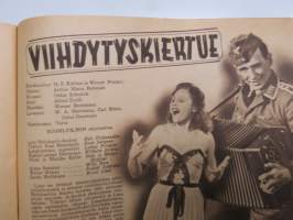 Suomi-Filmin Uutisaitta 1943 nr 3, Hedi ja Margot Höpfner tanssivat Keisarinvalssin elokuvassa, Ranskalaiset elokuvat, uusi Agfacolor-menetelmä, Neiti Tuittupää...