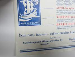 Uudenkaupungin Villatavaratehdas  / Kuviokudos Oy - Huopia -myyntiesite