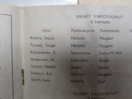 Puijon Miljoona-ajot 16.9.1951 -käsiohjelma + harvinainen "Autojen moottoripyörien erikoismaaäykset" eli kilpailusäännöt (vain talleille / kuljettajille tarkoitetut)