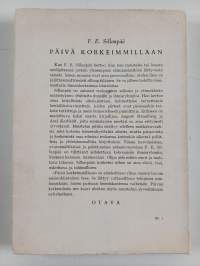 Päivä korkeimmillaan : Suhteita ihmisiin ja ihmisryhmiin (signeerattu, tekijän omiste)