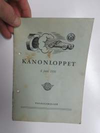 Kanonloppet 4 juni 1950 tilägsregler - The Gun Race, supplementary regulations -kilpailun osanottajille tarkoitetut kilapilusäännöt