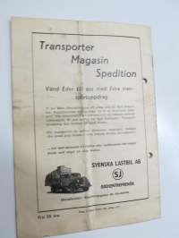 Flatenloppet 1950 -käsiohjelma, mm. suomalainen Evert Saloranta Ford V8 -vaunullaan osallistujana