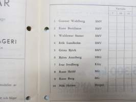 Kanonloppet 1950 Officielt program -käsiohjelma, mm. suomalainen Evert Saloranta Ford V8 -vaunullaan osallistujana