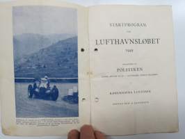 Lufthavnslöpet bilrace 1949 -käsiohjelma, mm. suomalaiset Fred Geitel, Anatole Stünkel &amp; Evert Saloranta Ford V8 -vaunullaan osallistujana