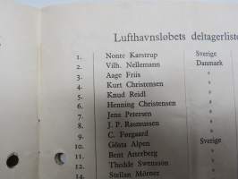 Lufthavnslöpet bilrace 1949 -käsiohjelma, mm. suomalaiset Fred Geitel, Anatole Stünkel &amp; Evert Saloranta Ford V8 -vaunullaan osallistujana