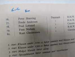 Lufthavnslöpet bilrace 1949 -käsiohjelma, mm. suomalaiset Fred Geitel, Anatole Stünkel &amp; Evert Saloranta Ford V8 -vaunullaan osallistujana