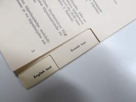 Eläintarhanajo - Djurgårdsloppet 8.5.1955 Erikoismääräykset / Specialbestämmelser / Special Regulations -kilpailumääräykset