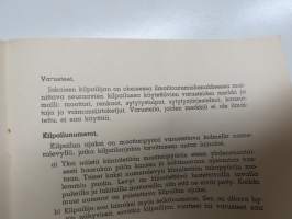Eläintarhanajo - Djurgårdsloppet 8.5.1955 Erikoismääräykset / Specialbestämmelser / Special Regulations -kilpailumääräykset