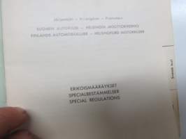 Eläintarhanajo - Djurgårdsloppet 9.5.1954 Erikoismääräykset / Specialbestämmelser / Special Regulations -kilpailumääräykset