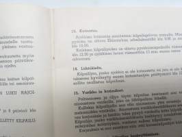 Eläintarhanajo - Djurgårdsloppet 9.5.1954 Erikoismääräykset / Specialbestämmelser / Special Regulations -kilpailumääräykset