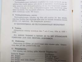 Eläintarhanajo - Djurgårdsloppet 9.5.1954 Erikoismääräykset / Specialbestämmelser / Special Regulations -kilpailumääräykset