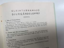 Eläintarhanajo - Djurgårdsloppet 9.5.1954 Erikoismääräykset / Specialbestämmelser / Special Regulations -kilpailumääräykset