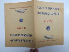 Eläintarhanajo - Djurgårdsloppet 11.5.1952 Erikoismääräykset / Specialbestämmelser / Special Regulations -kilpailumääräykset