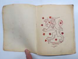 Lauluja ja muistoja sotilasajoiltani, lentosotamies Evert Saloranta (sittemmin kilpa-autoilija), Santahamina, 1937-38, erittäin hyvät ja "poikkeavat" kuvitukset